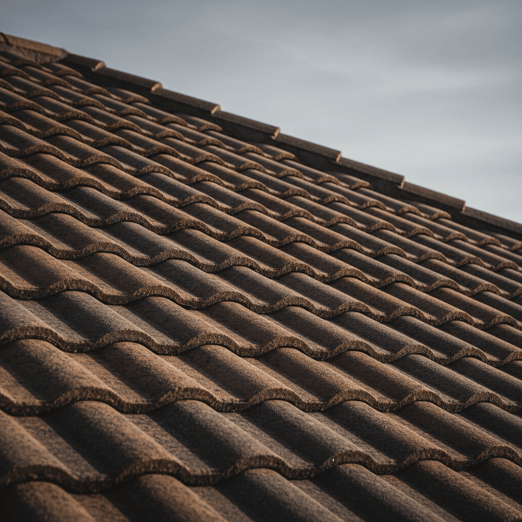 Toiture avec couverture en tuiles installée avec précision